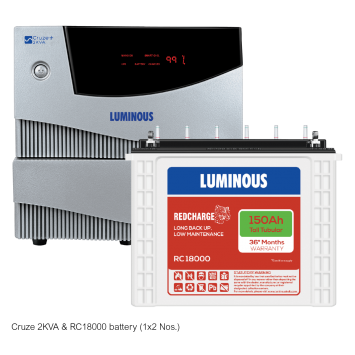 Luminous Cruze 2KVA Inverter with RC18000 150Ah Battery Combo