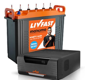 Livfast FCS 850VA Sinewave Inverter + 110AH Tall Tubular Battery