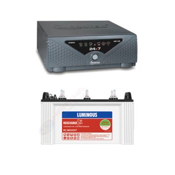 Microtek Hybrid 1125 Sinewave Home UPS + Luminous RC18000 150ah Tubular Battery 36M Warranty